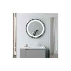Stow Round LED Mirror with Black Frame or Brushed Brass Frame